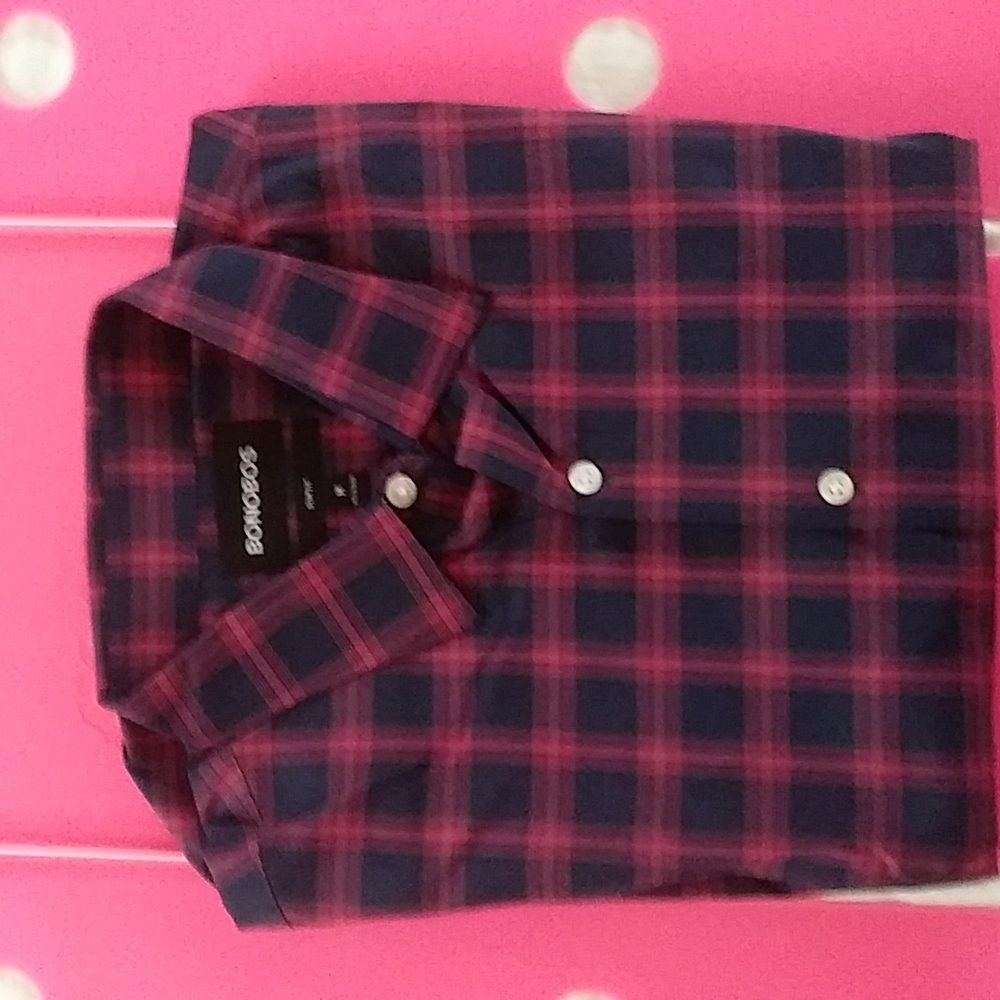 Bonobos button down shirt, blue/pink, size M slim